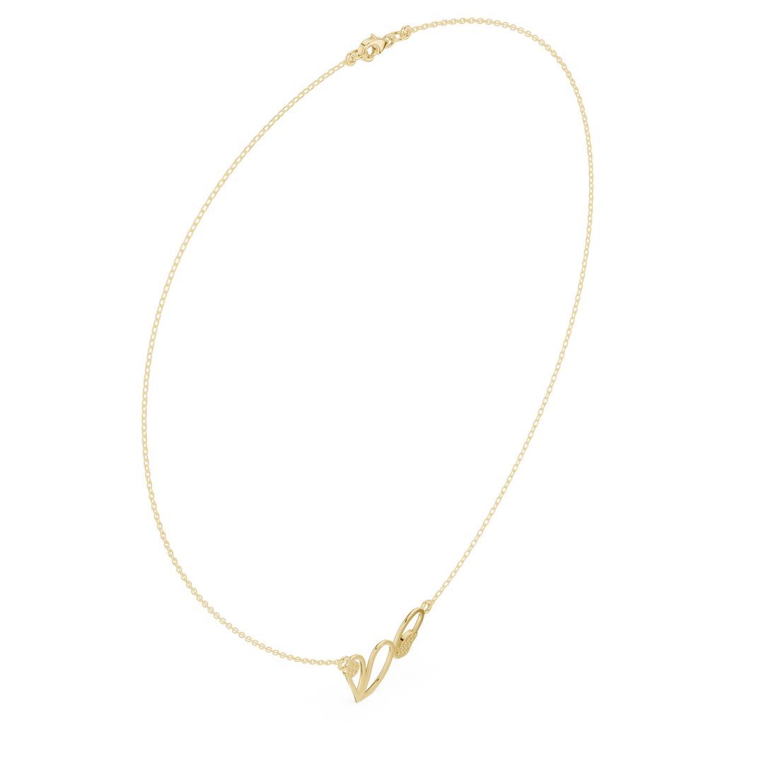 Open Heart Wirework Necklace — 0.09ct