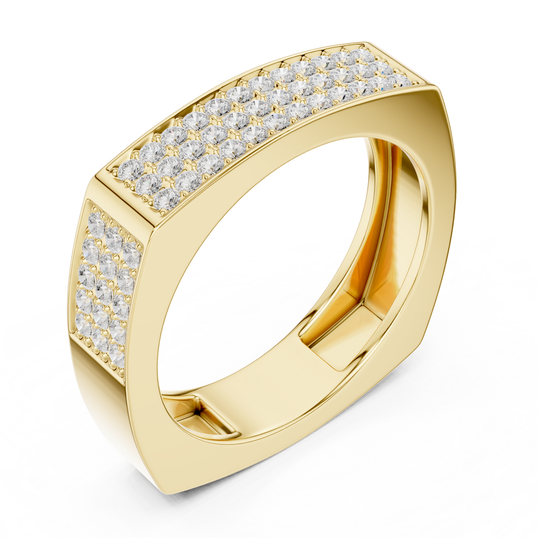 Pavé Surface Mens Ring — 0.53ct