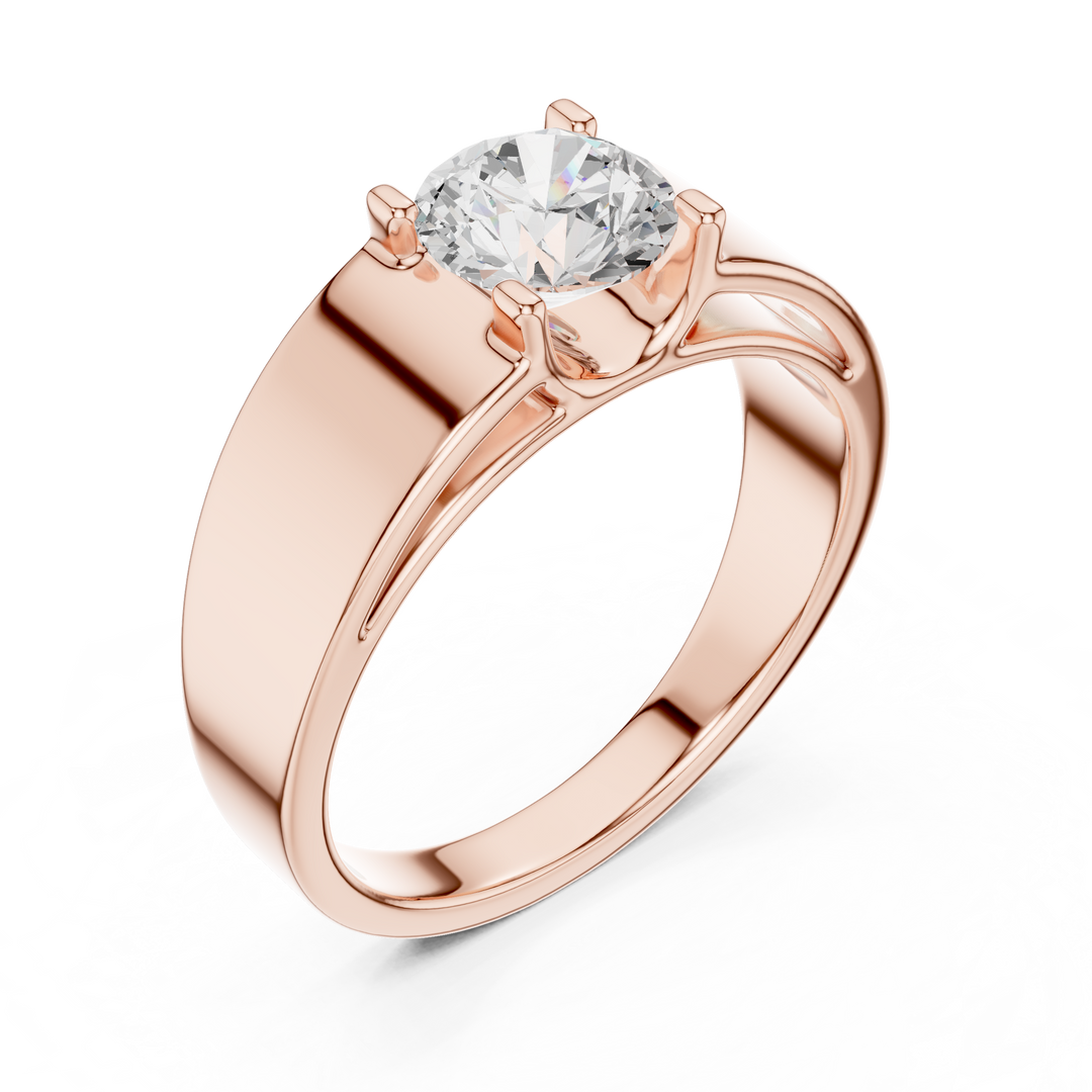 Classic Solitaire Mens Ring — 0.95ct