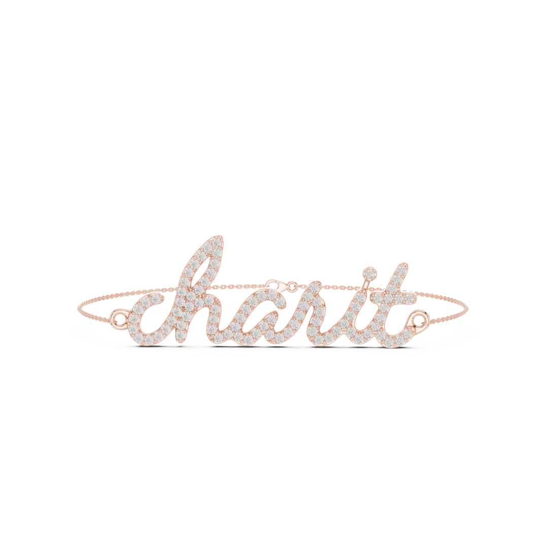 Script Nameplate Men's Bracelet — 0.85ct