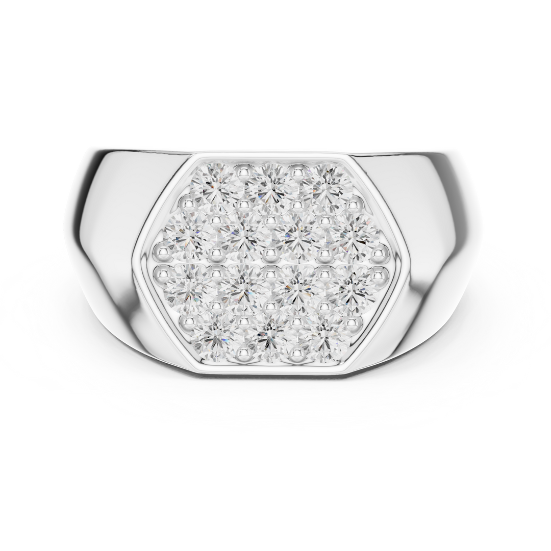 Cluster Face Mens Ring — 0.91ct