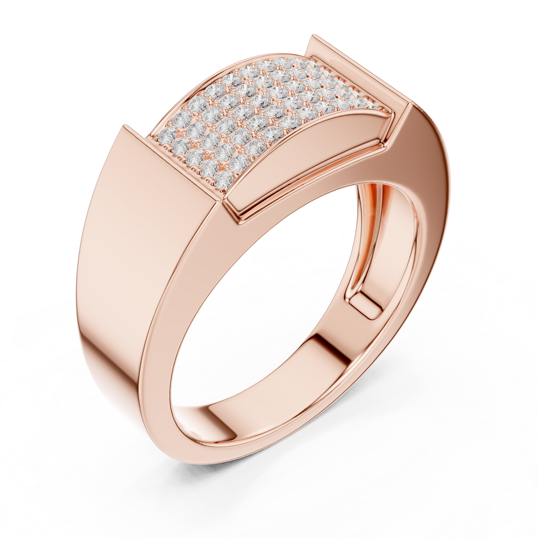 Micro-Set Flat Top Mens Ring — 0.25ct