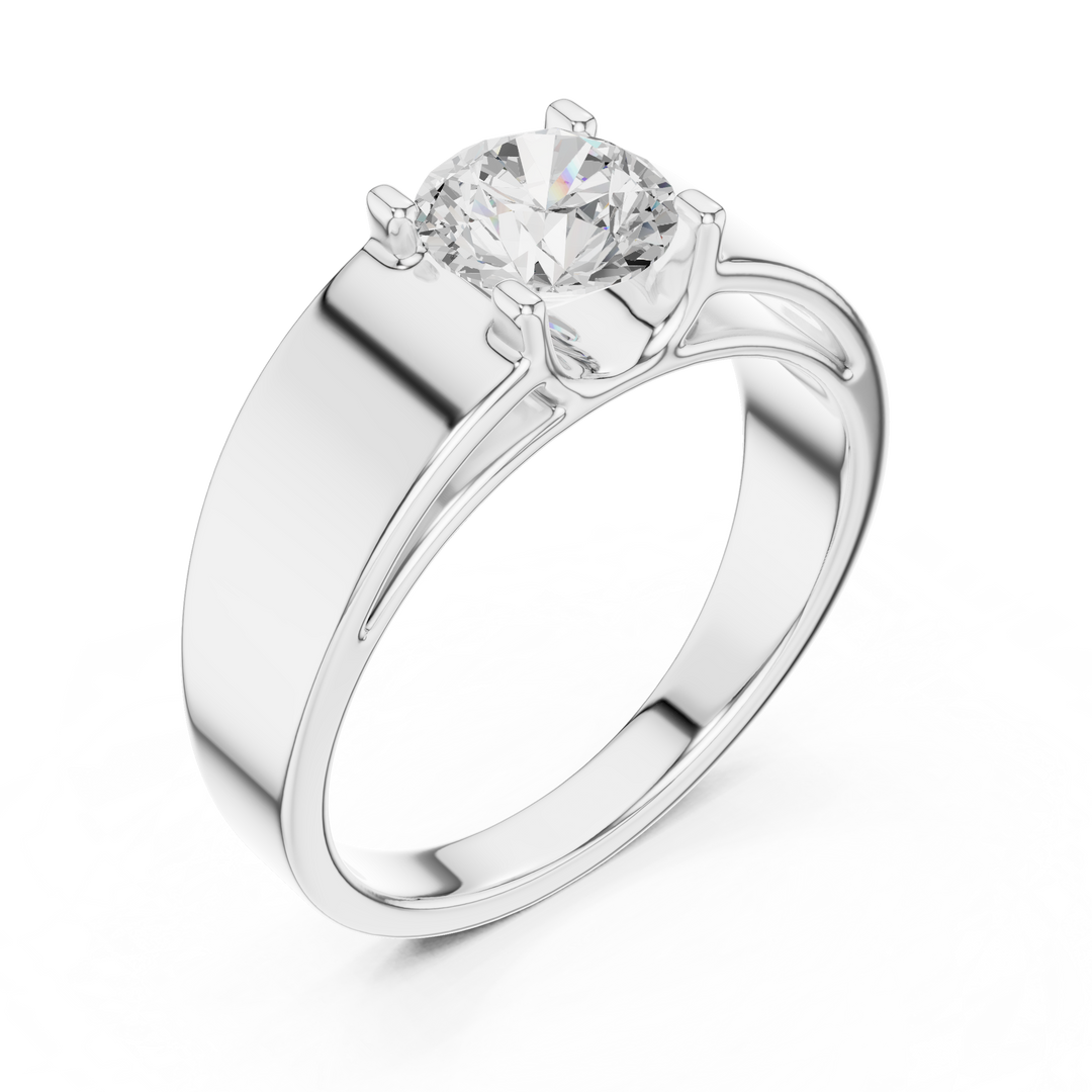 Classic Solitaire Mens Ring — 0.95ct