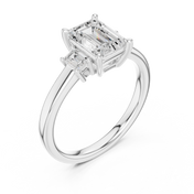Élégance Emerald Three-Stone Diamond Ring