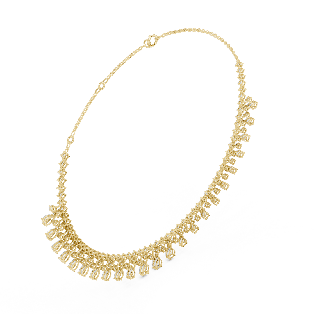 Grand Pear Fringe Necklace — 13.54ct