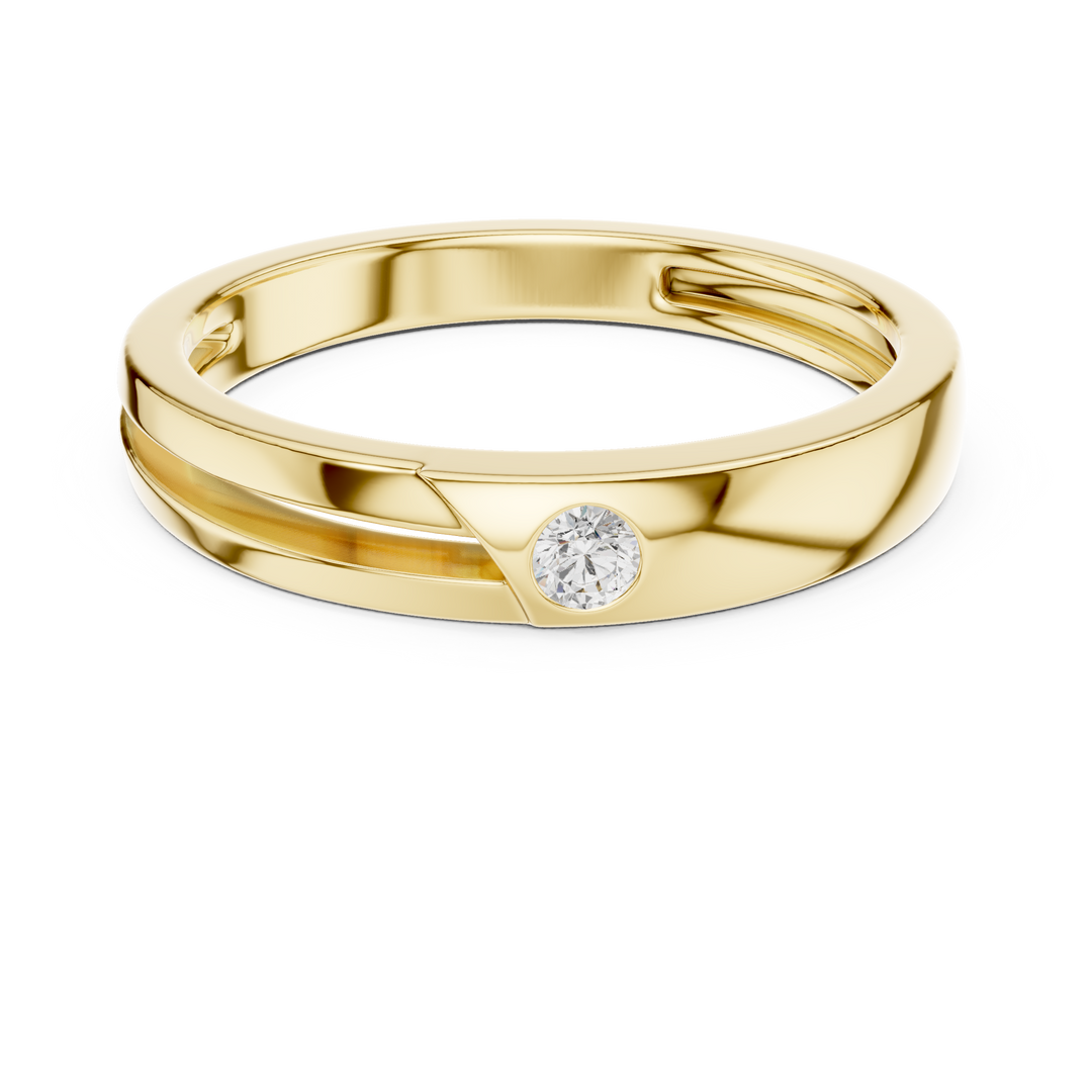 Flush Solitaire Mens Ring — 0.07ct
