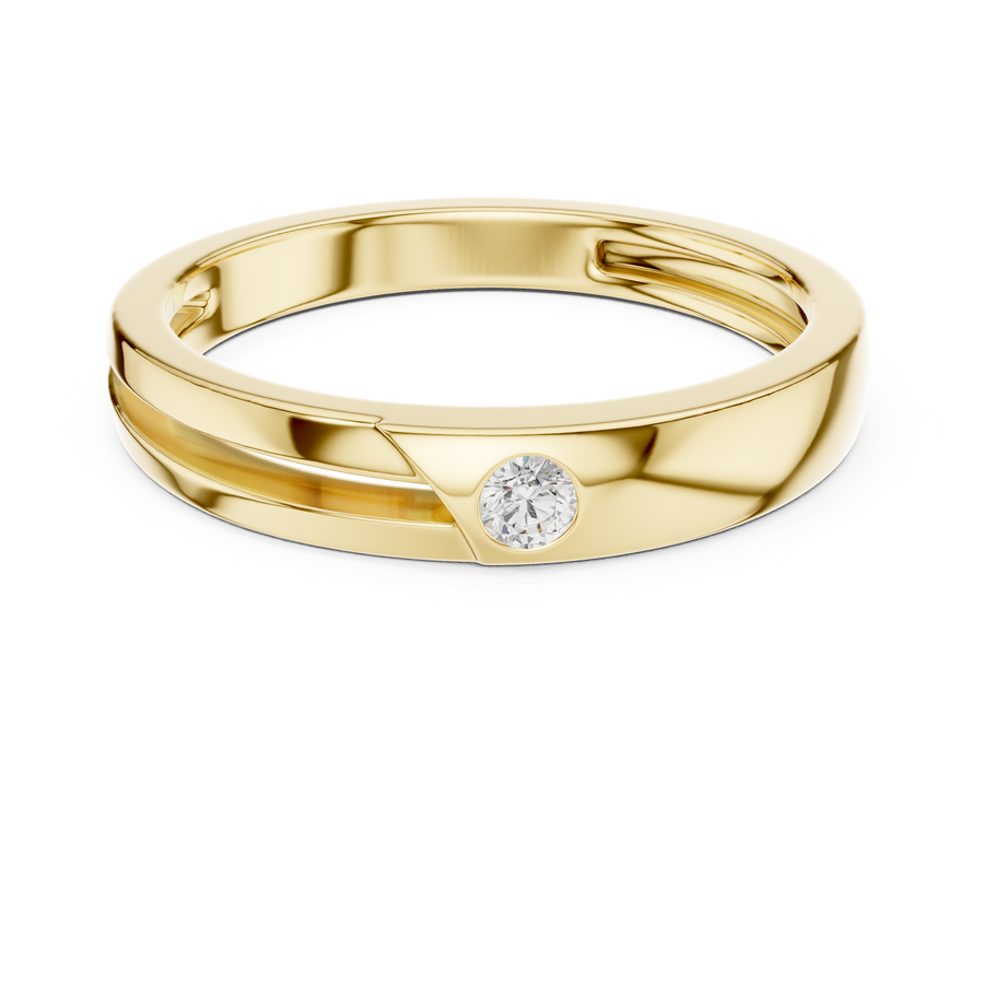 Flush Solitaire Mens Ring — 0.07ct