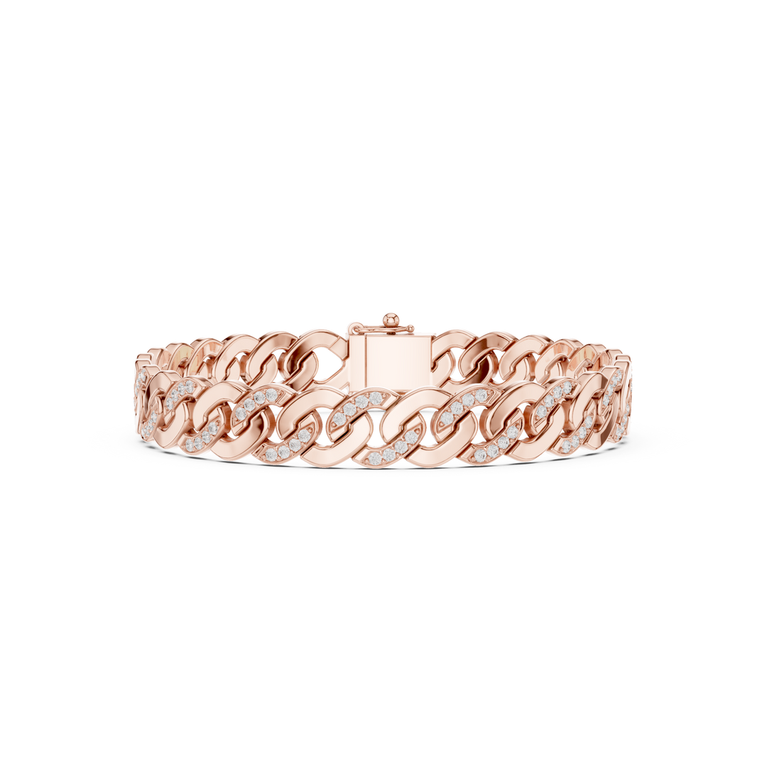 Chunky Curb Link Men's Bracelet — 1.10ct
