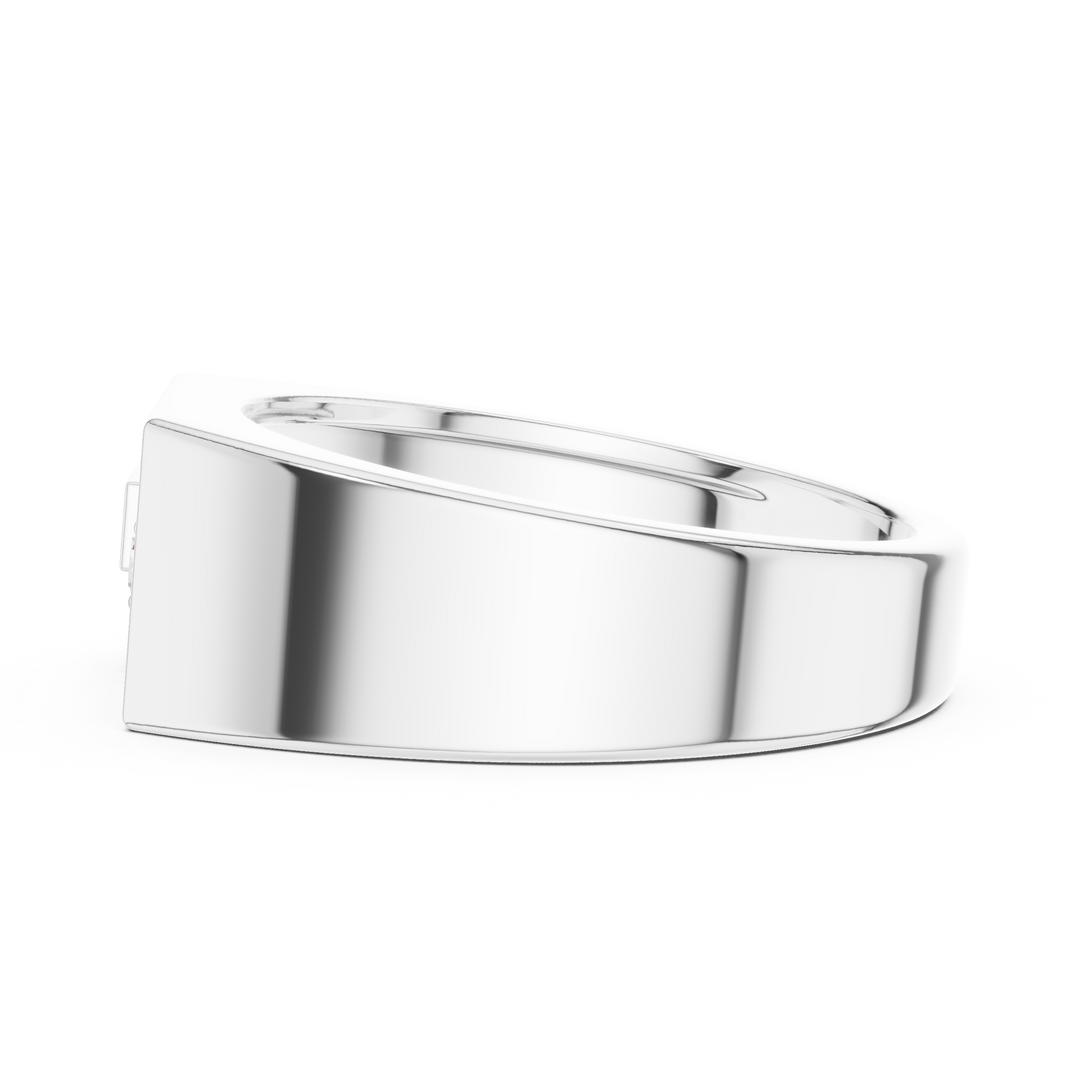 Angular Signet Mens Ring — 0.19ct