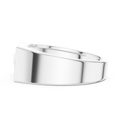 Angular Signet Mens Ring — 0.19ct