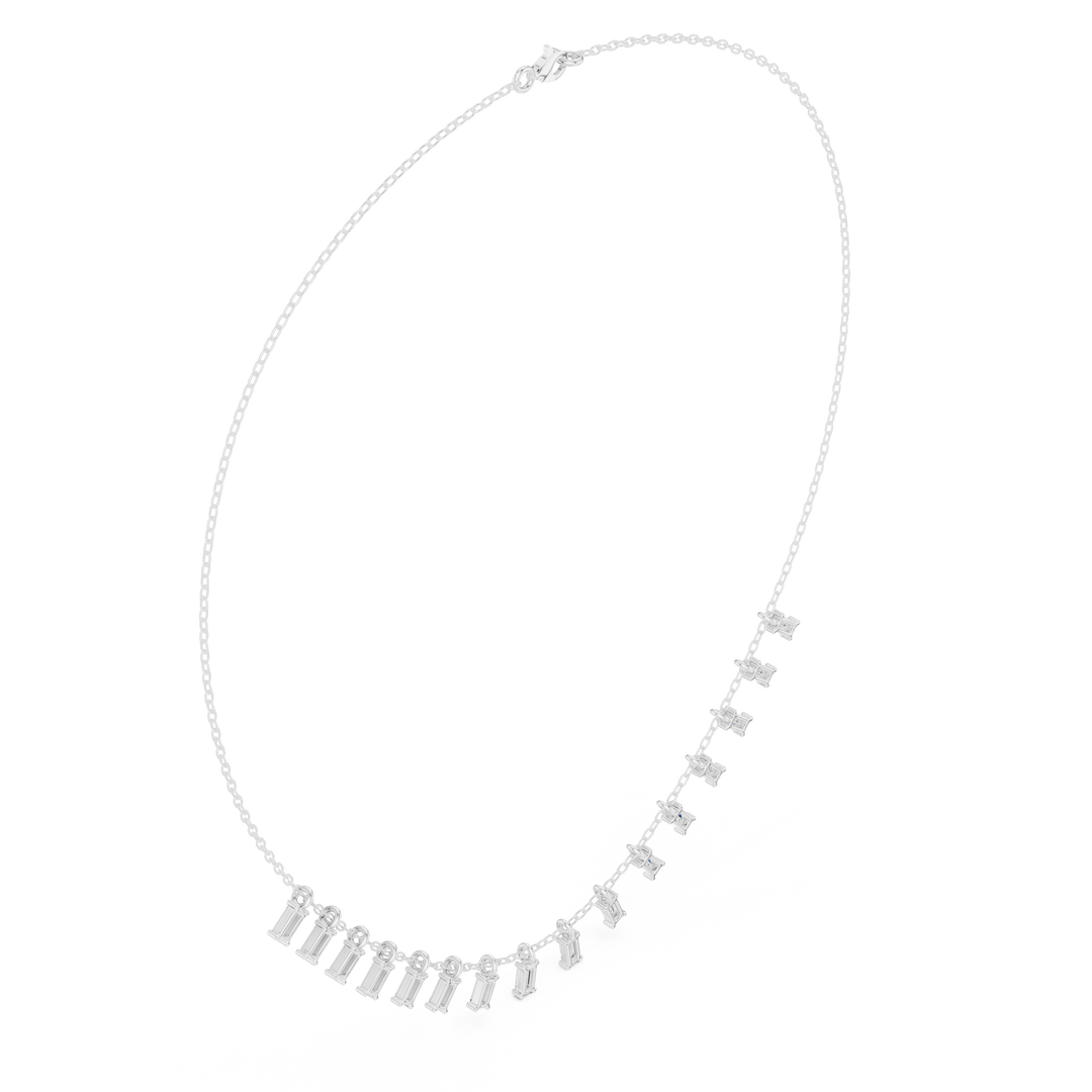 Graduated Baguette Tennis Necklace — 1.74ct