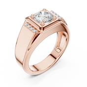 Diamond Signet Mens Ring — 1.08ct