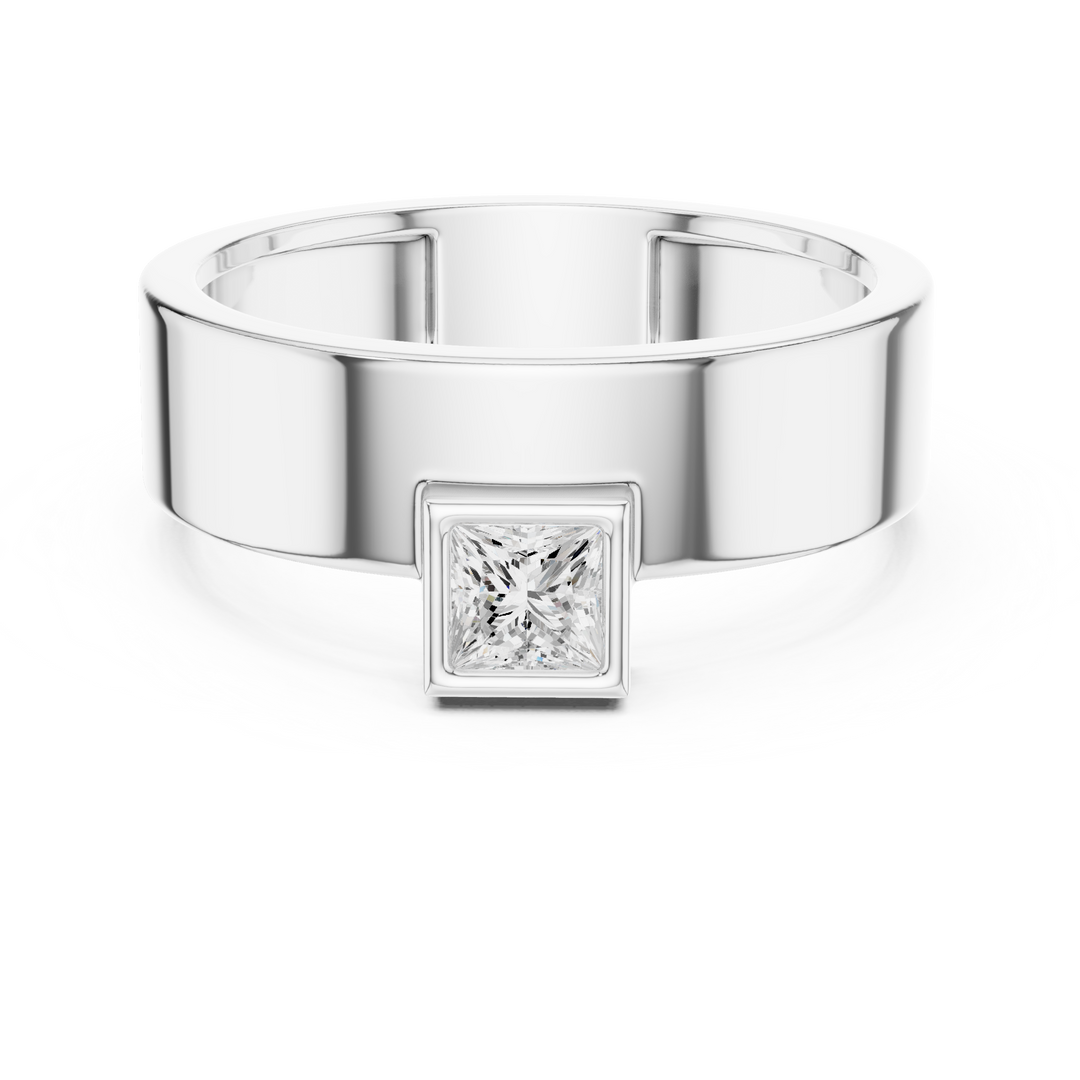 Princess Bezel Mens Ring — 0.25ct