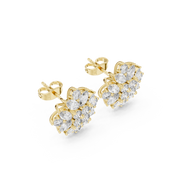 Solene Diamond Halo Stud Earrings