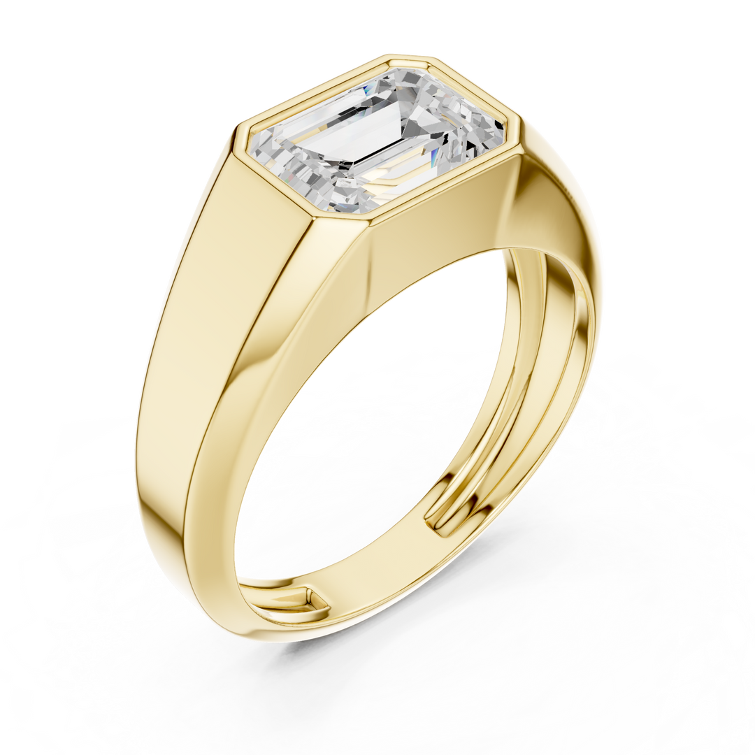 Emerald Signet Mens Ring — 1.80ct