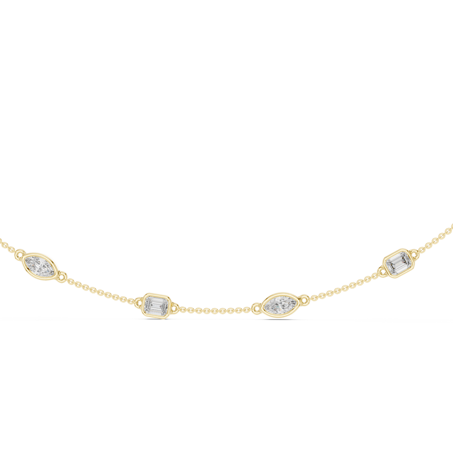 Emerald Marquise Station Necklace — 2.80ct