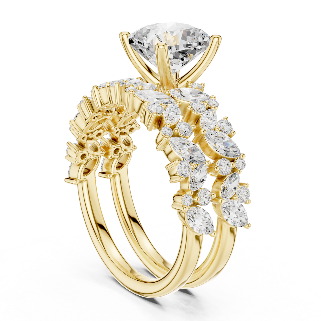 Baroque 1.73ct Cushion Cut Diamond Ring