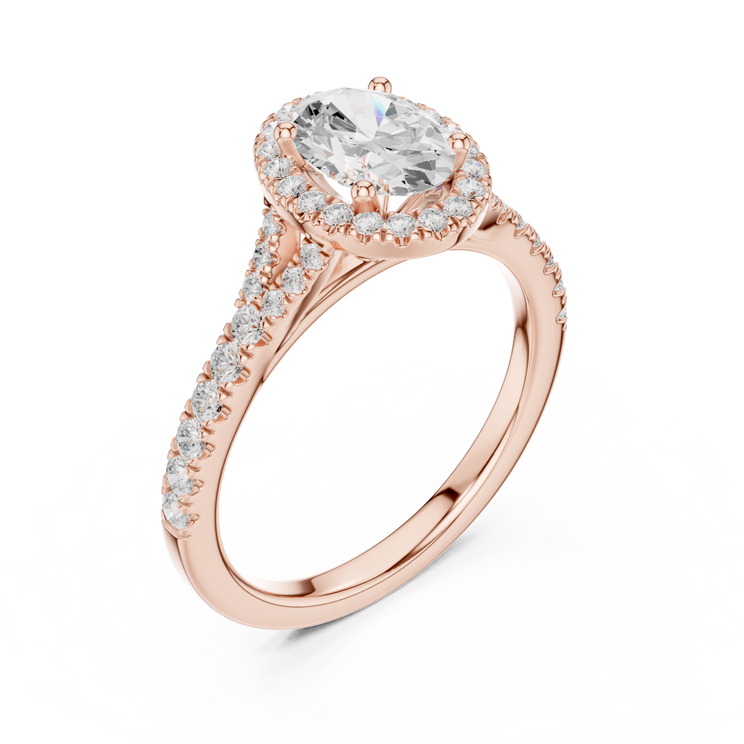 Rosette 1.00ct Oval Diamond Ring