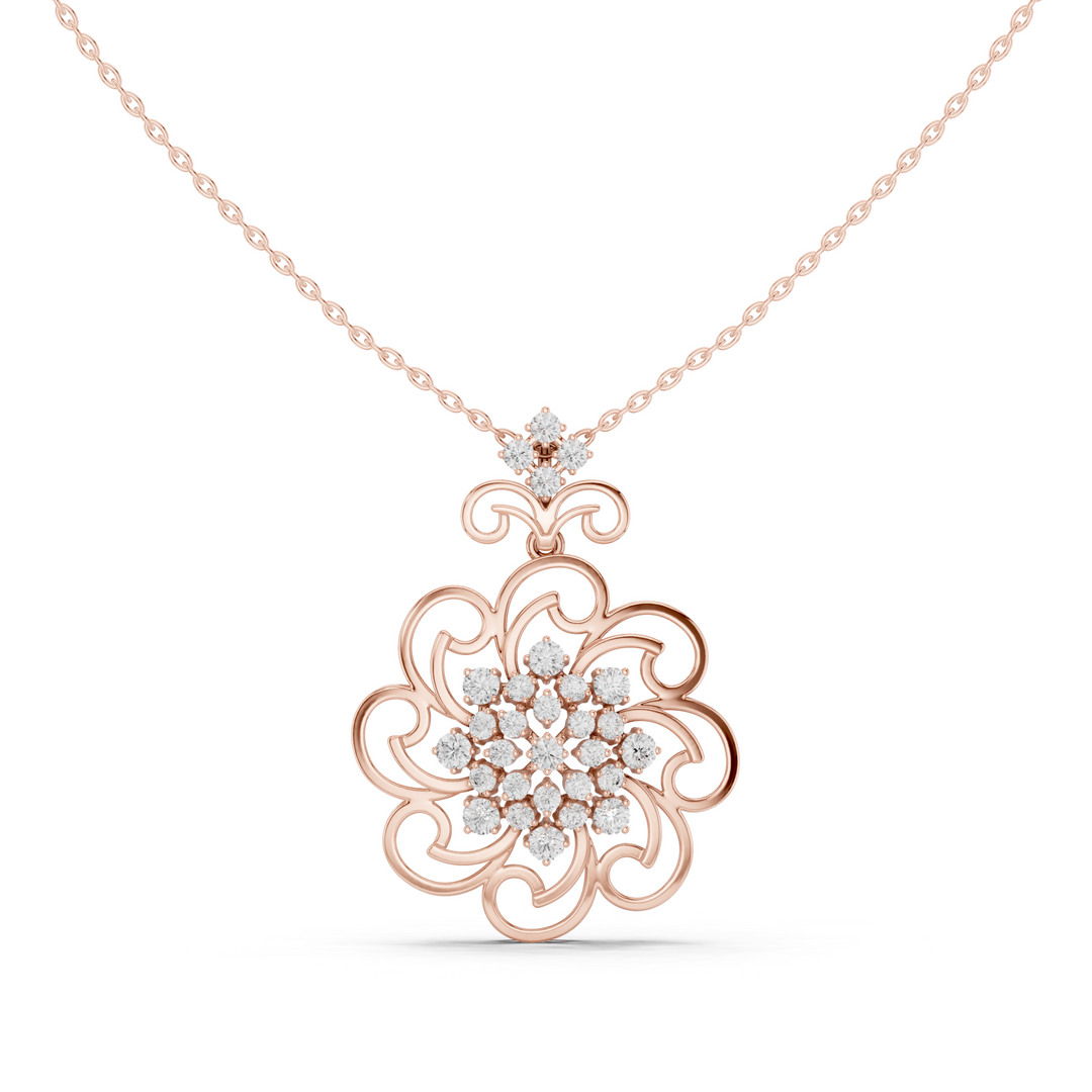 Ornate Scroll Pendant — 1.03ct