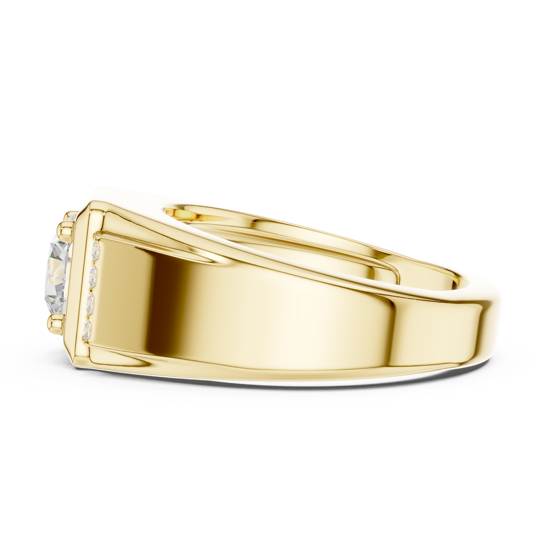 Diamond Signet Mens Ring — 1.08ct