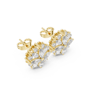Dahlia Diamond Halo Stud Earrings
