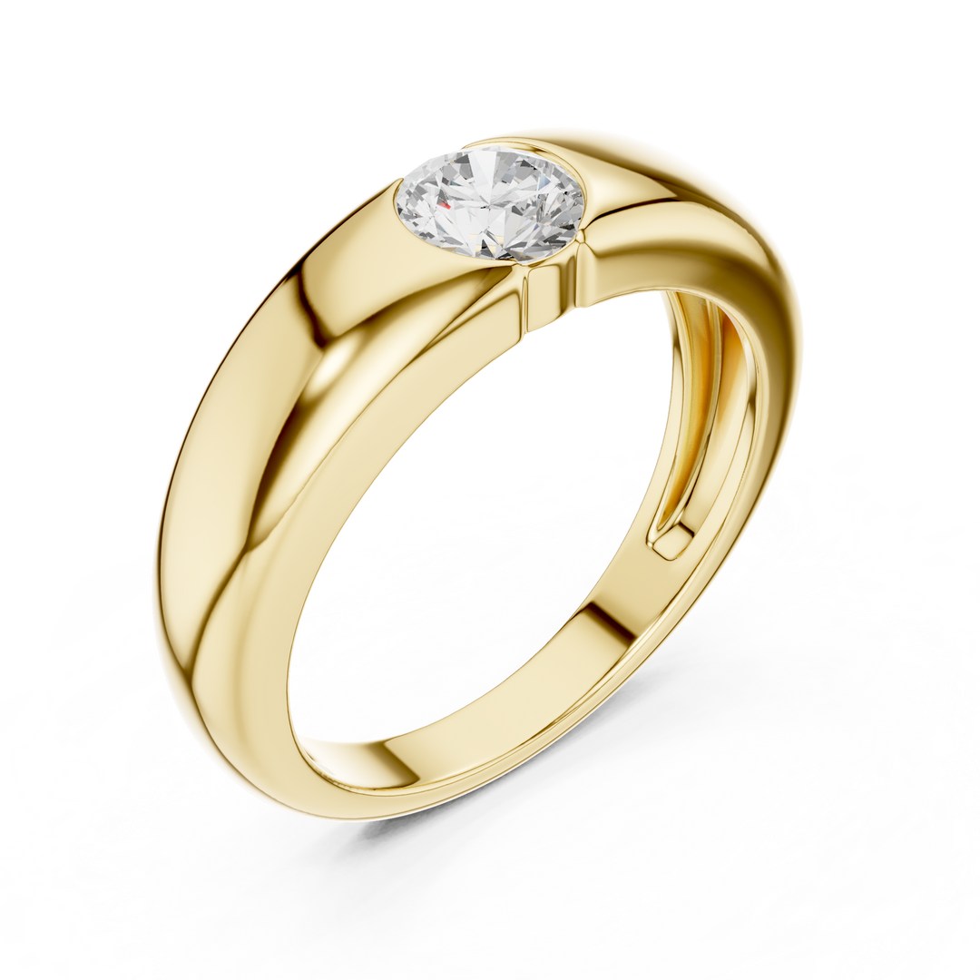 Smooth Dome Mens Ring — 0.01ct