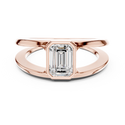 Emerald Bezel Mens Ring — 1.00ct