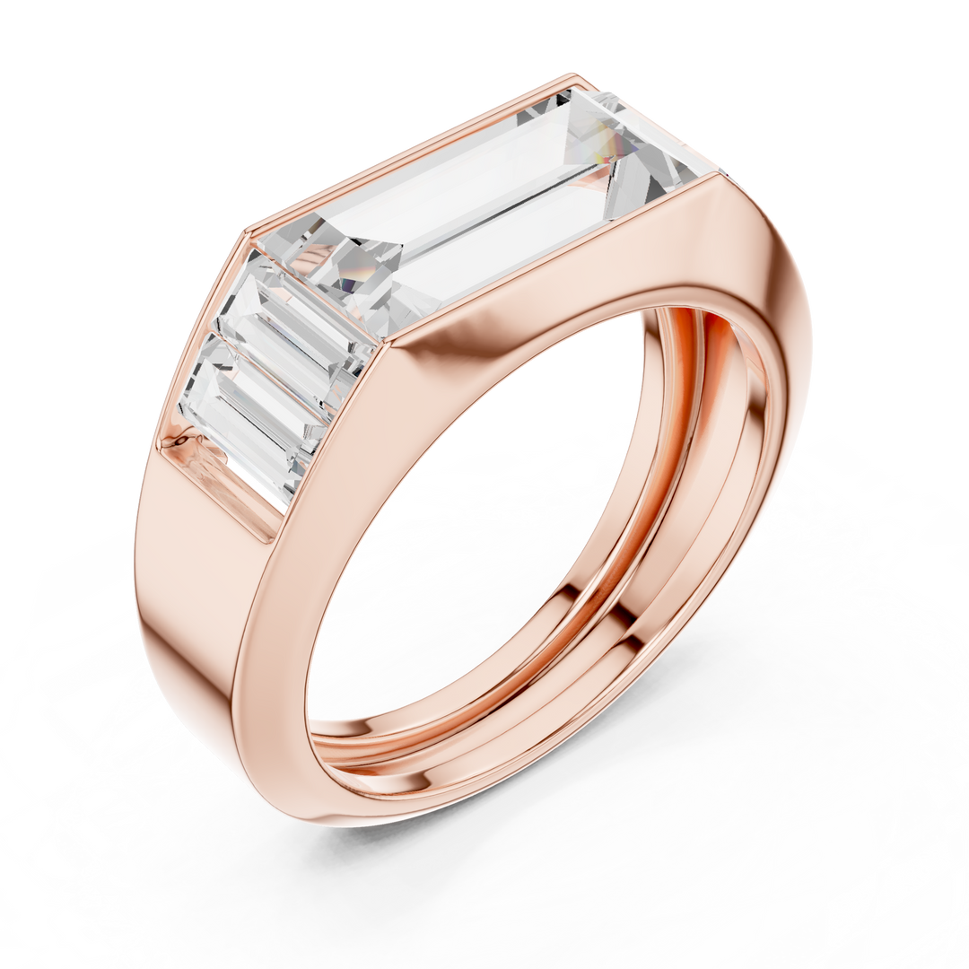 Multi Baguette Mens Ring — 3.42ct