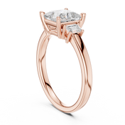 Royale Princess Cut Three-Stone Diamond Engagement Ring