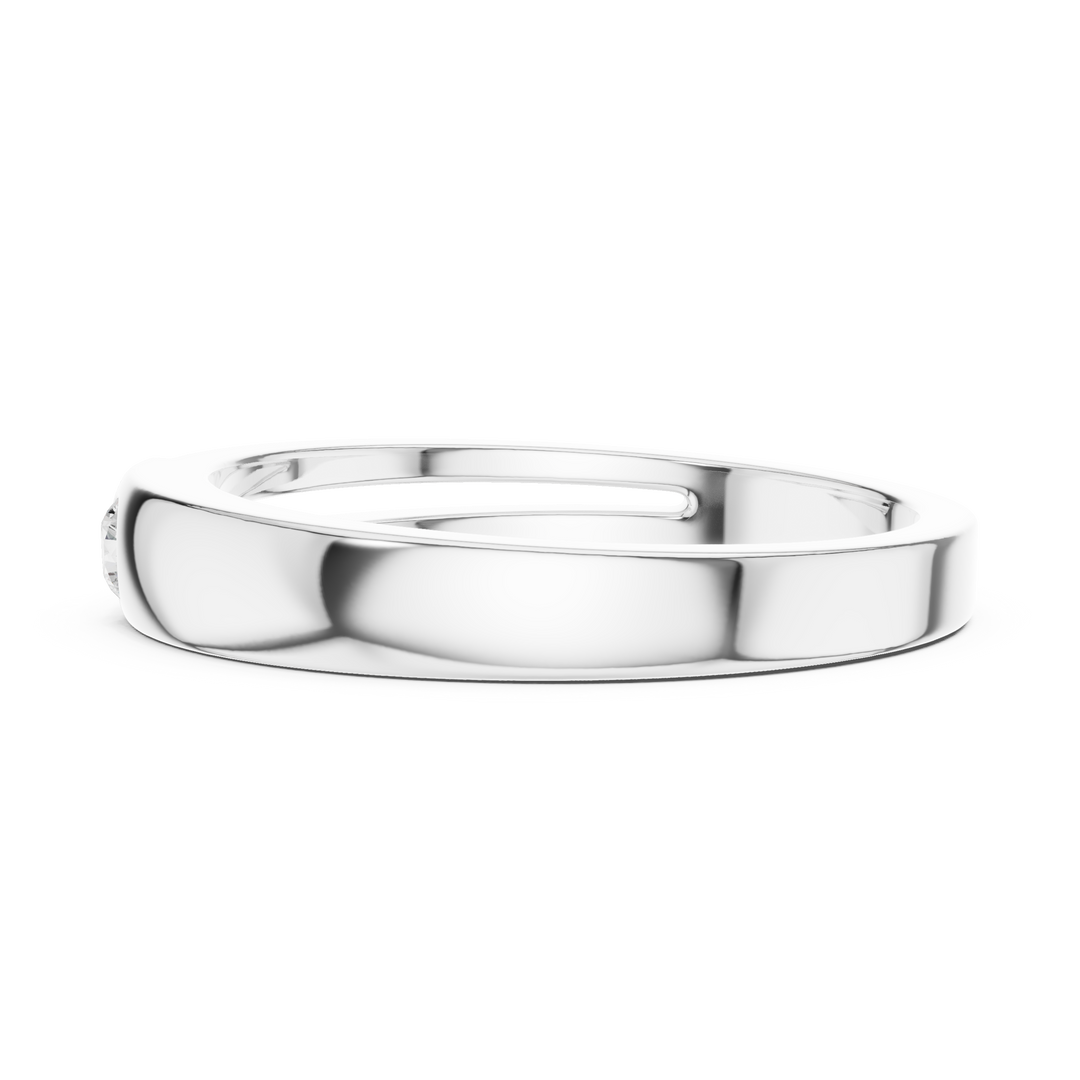 Flush Solitaire Mens Ring — 0.07ct