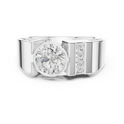Channel Shoulder Mens Ring — 1.21ct