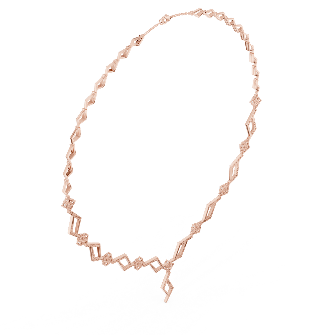 Geometric Chain Station Necklace — 2.95ct