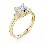 Load image into Gallery viewer, Royale Princess Cut Three-Stone Diamond Engagement Ring
