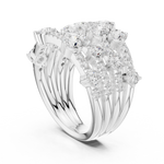 Load image into Gallery viewer, Golden Crown Multi-Row Diamond Cocktail Ring
