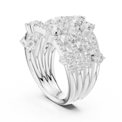 Golden Crown Multi-Row Diamond Cocktail Ring