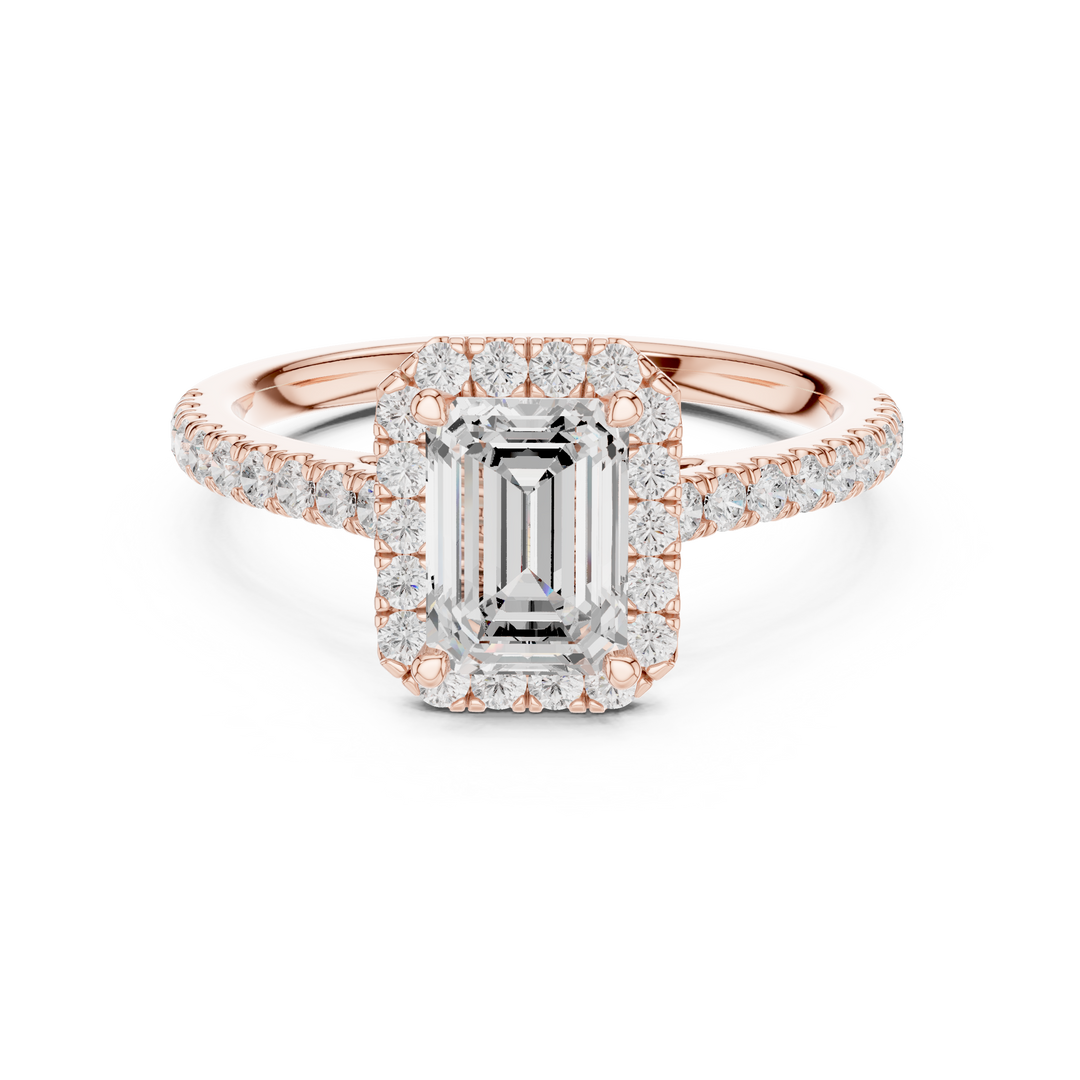Solitaire Emerald Cut Diamond Accent Ring