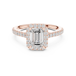 Load image into Gallery viewer, Solitaire Emerald Cut Diamond Accent Ring
