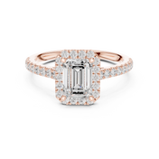 Solitaire Emerald Cut Diamond Accent Ring
