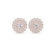 Vega Diamond Halo Stud Earrings