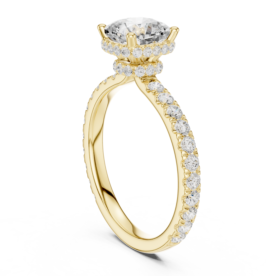 Celeste 1.50ct Cushion Diamond Halo Engagement Ring