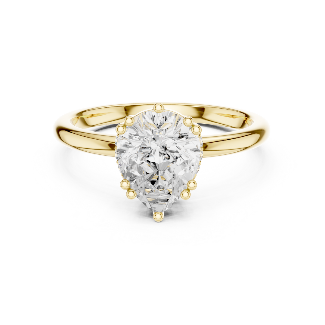 Petal Pear Shape Diamond Accent Ring