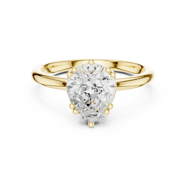 Petal Pear Shape Diamond Accent Ring