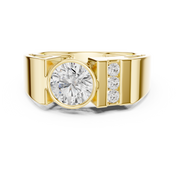 Channel Shoulder Mens Ring — 1.21ct