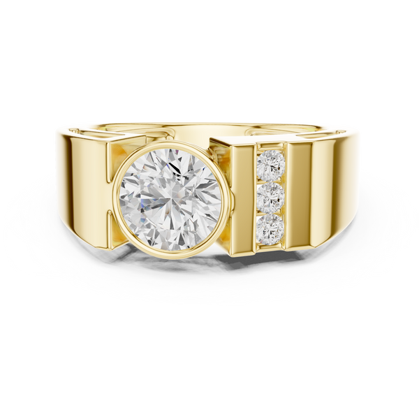 Channel Shoulder Mens Ring — 1.21ct