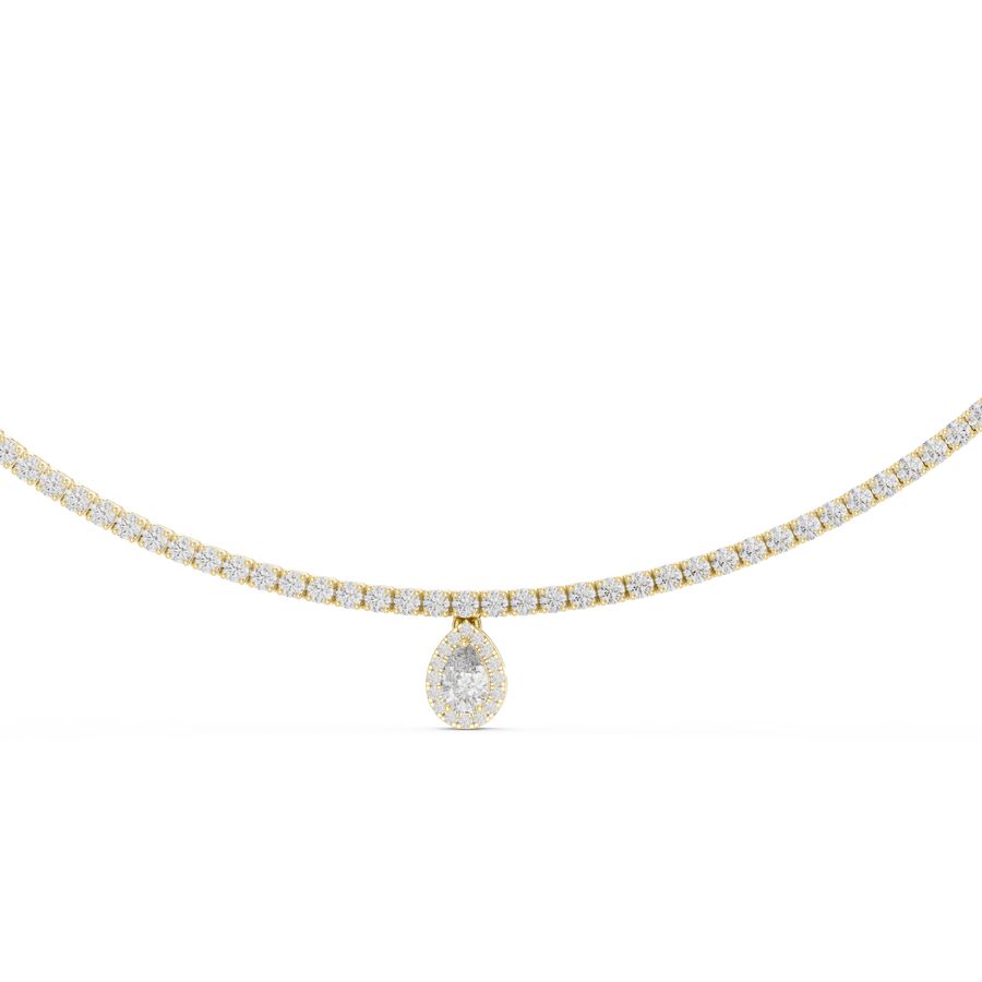 Pear Drop Tennis Necklace — 4.53ct