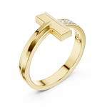Load image into Gallery viewer, Cross Bar Mens Ring — 0.21ct
