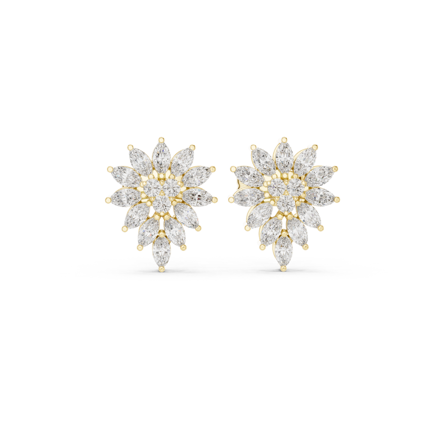 Helia Diamond Halo Stud Earrings
