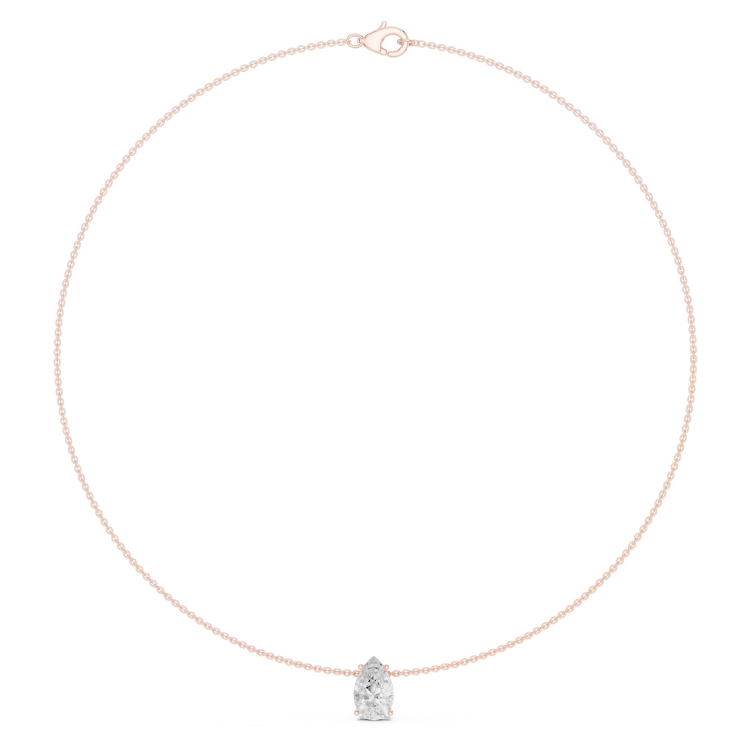 Pear Solitaire Drop Necklace — 3.07ct