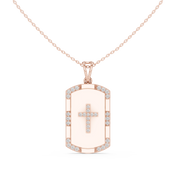 Cross Dog Tag Pendant — 0.75ct
