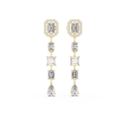 Niharika Diamond Cluster Drop Earrings